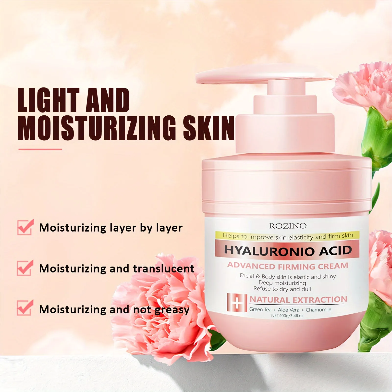 100g Hyaluronic Acid Firming Cream with Natural Extracts