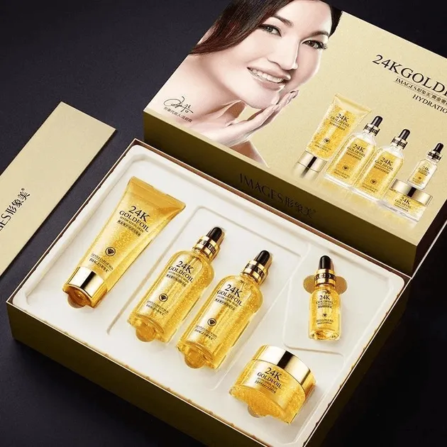 24k Gold Luxury Care Foil Hydration Skin Care 5Pcs Set