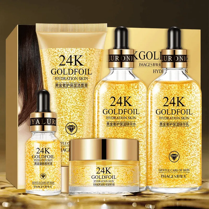 24k Gold Luxury Care Foil Hydration Skin Care 5Pcs Set