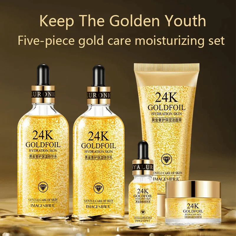 24k Gold Luxury Care Foil Hydration Skin Care 5Pcs Set