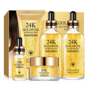 24k Gold Luxury Care Foil Hydration Skin Care 5Pcs Set