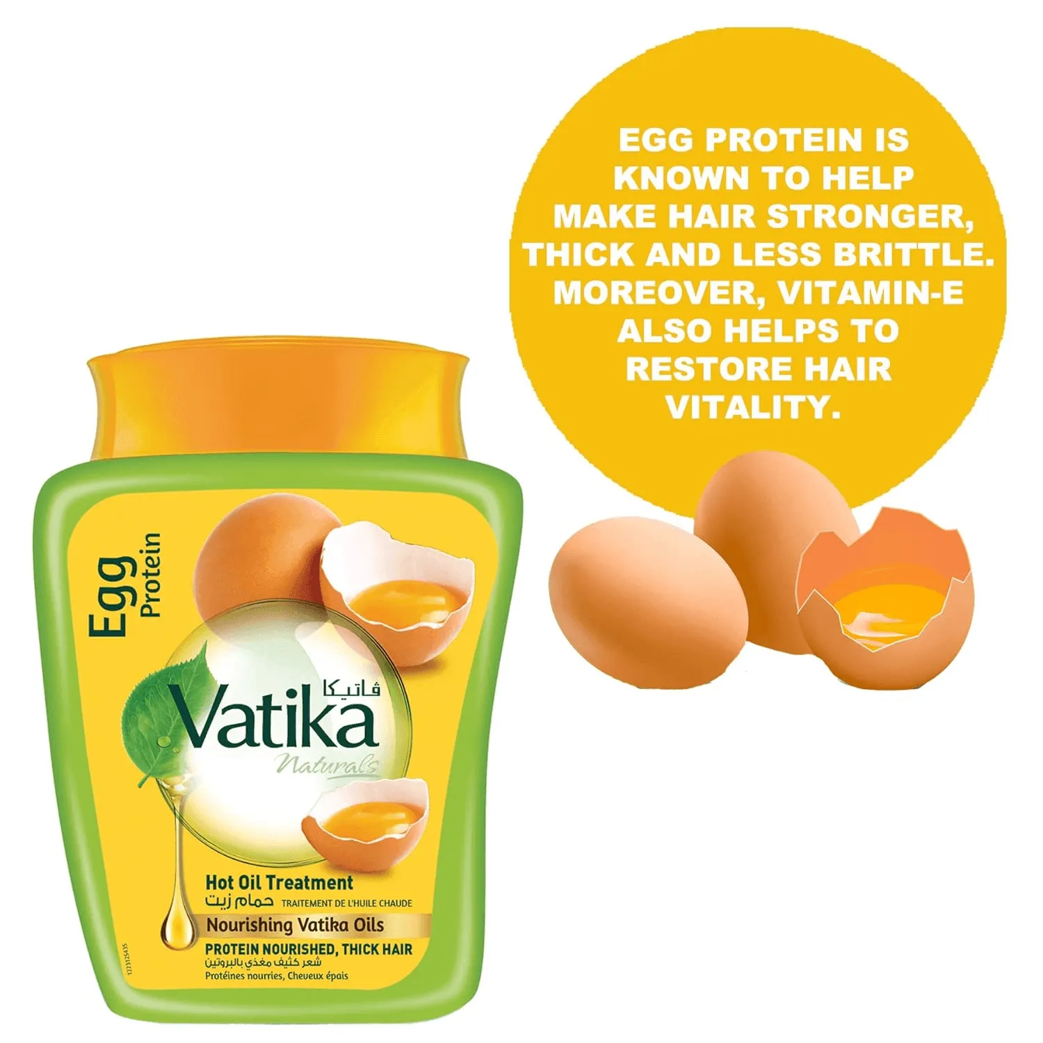 Dabur Vatika Egg Protein Hot Oil Treatment For Thick Hair - 500g