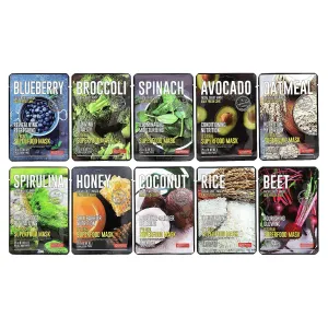 Dermal Superfood face masks assorted, 10 sheets x 25 g