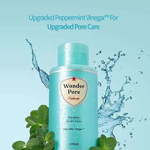 ETUDE HOUSE Wonder Pore Freshner 250ml (8.5 fl. oz) | Refreshing Pore Care Toner with Upgraded Peppermint Vinegar that Cleanses Ultra Fine Dust