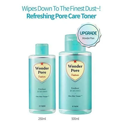 ETUDE HOUSE Wonder Pore Freshner 250ml (8.5 fl. oz) | Refreshing Pore Care Toner with Upgraded Peppermint Vinegar that Cleanses Ultra Fine Dust