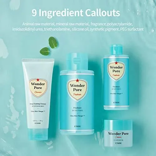 ETUDE HOUSE Wonder Pore Freshner 250ml (8.5 fl. oz) | Refreshing Pore Care Toner with Upgraded Peppermint Vinegar that Cleanses Ultra Fine Dust