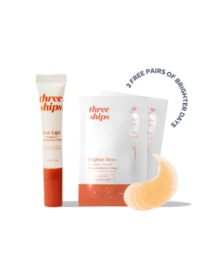First Light Vitamin C   Caffeine Eye Cream with 2 FREE Pairs of Brighter Days Biodegradable Eye Masks