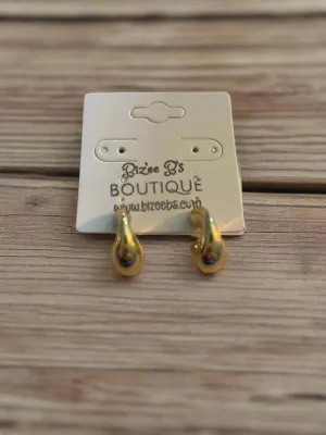Gold Swirl Design Loop Earrings