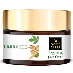 Good Vibes Liquorice Brightening Face Cream | Moisturizing, Nourishing | No Parabens, No Sulphates, No Mineral Oil, No Animal Testing (50 g)