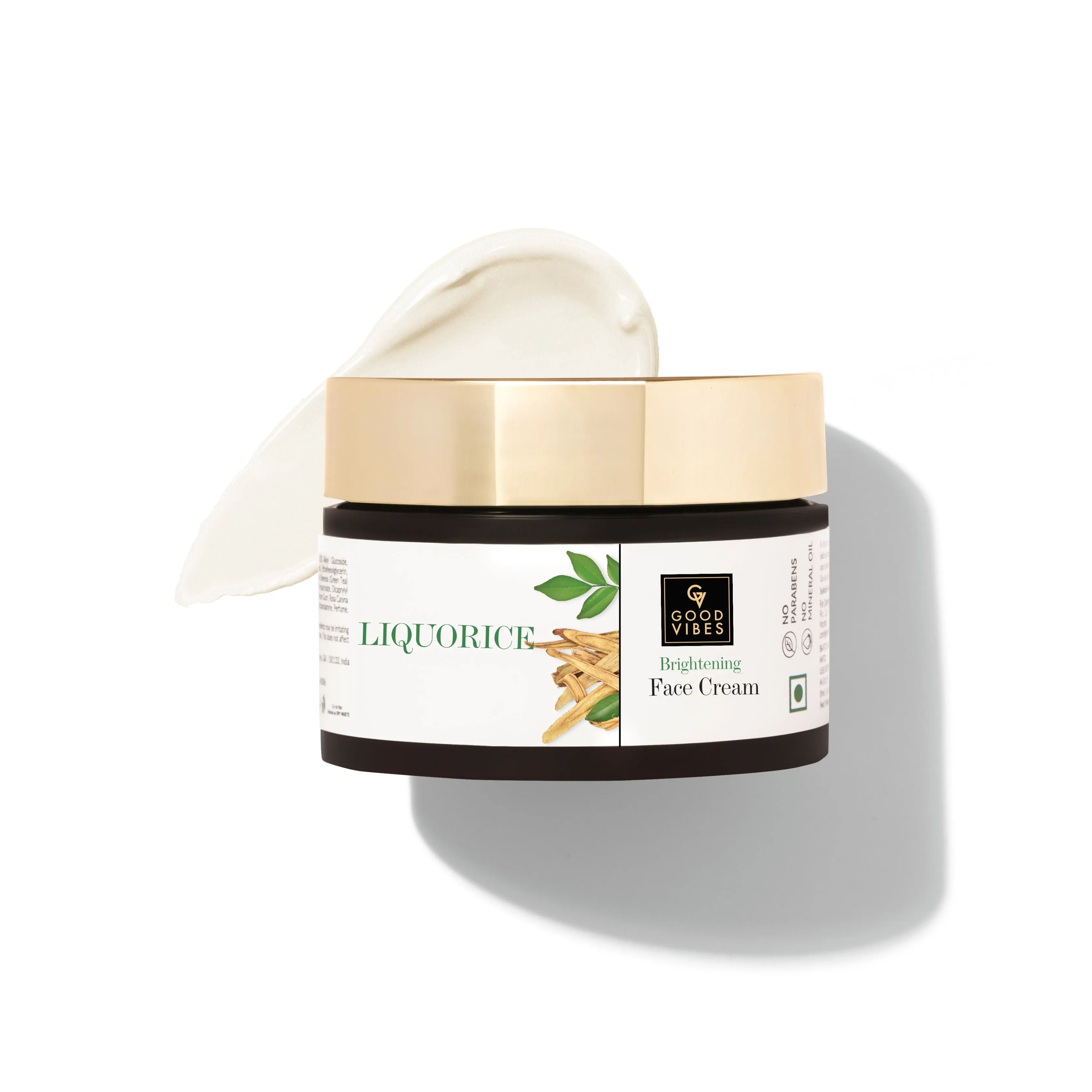 Good Vibes Liquorice Brightening Face Cream | Moisturizing, Nourishing | No Parabens, No Sulphates, No Mineral Oil, No Animal Testing (50 g)