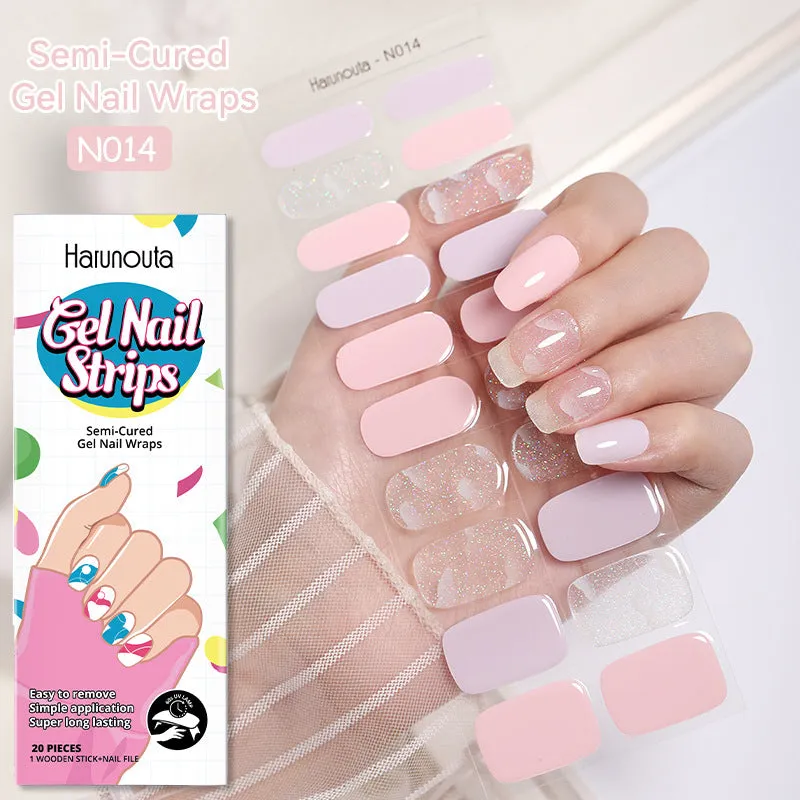 Japanese Style Nail Beauty Gel Stickers Semi-curing French Gel