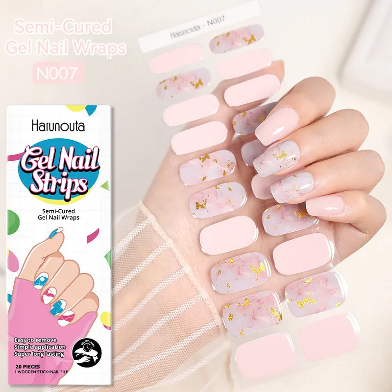 Japanese Style Nail Beauty Gel Stickers Semi-curing French Gel