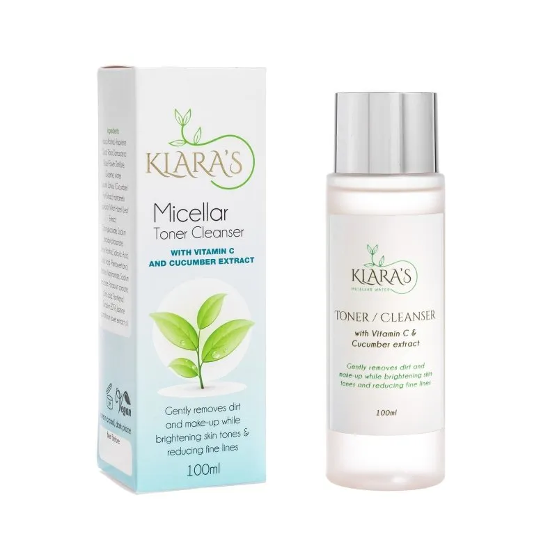 Klara's Micellar Refreshing Toner Cleanser 100 ml - Removes Dirts, Bright Skin and Reduce Fine line with Vitamin C, Niacinamide Toner Cleanser.