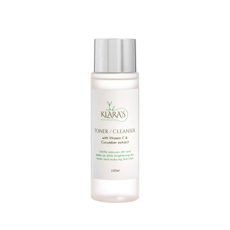 Klara's Micellar Refreshing Toner Cleanser 100 ml - Removes Dirts, Bright Skin and Reduce Fine line with Vitamin C, Niacinamide Toner Cleanser.