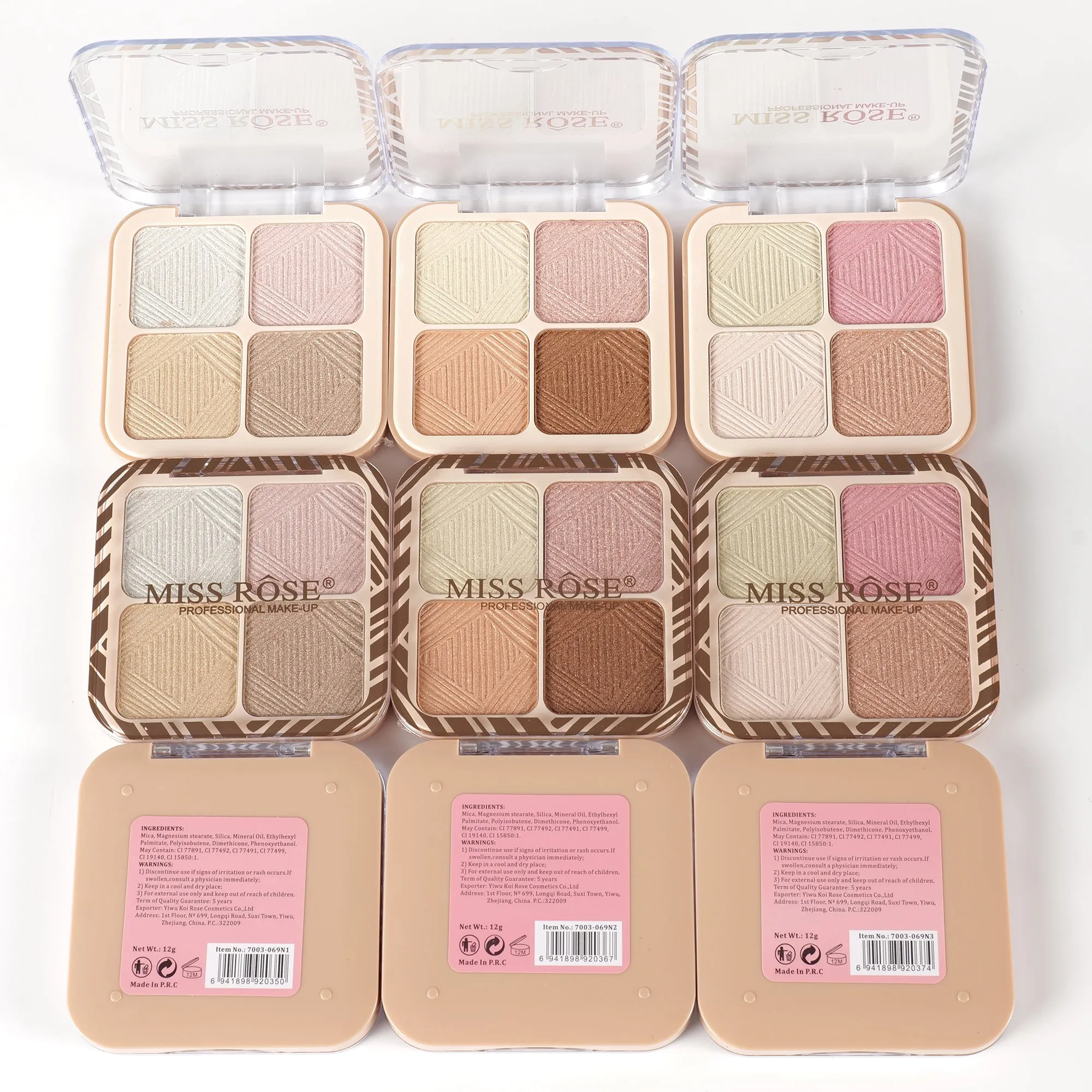 Missrose Luminous Glow 4-Color Highlighter Palette