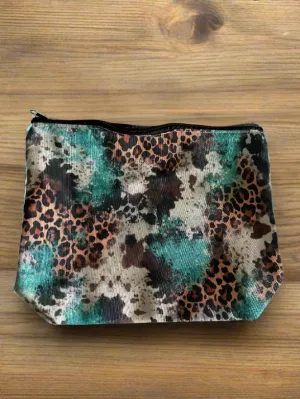 Multi Color & Leopard Make Up Bag