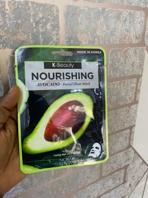 Nickak K-Beauty Nourishing Avocado Facial Sheet Mask