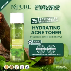 NPURE Toner Cica Acne Toner 30ml / Acne Toner / Toner Kulit Jerawat Berminyak - Travel Size Acid Berjerawat Hydrating Mencerahkan Wajah Kotoran