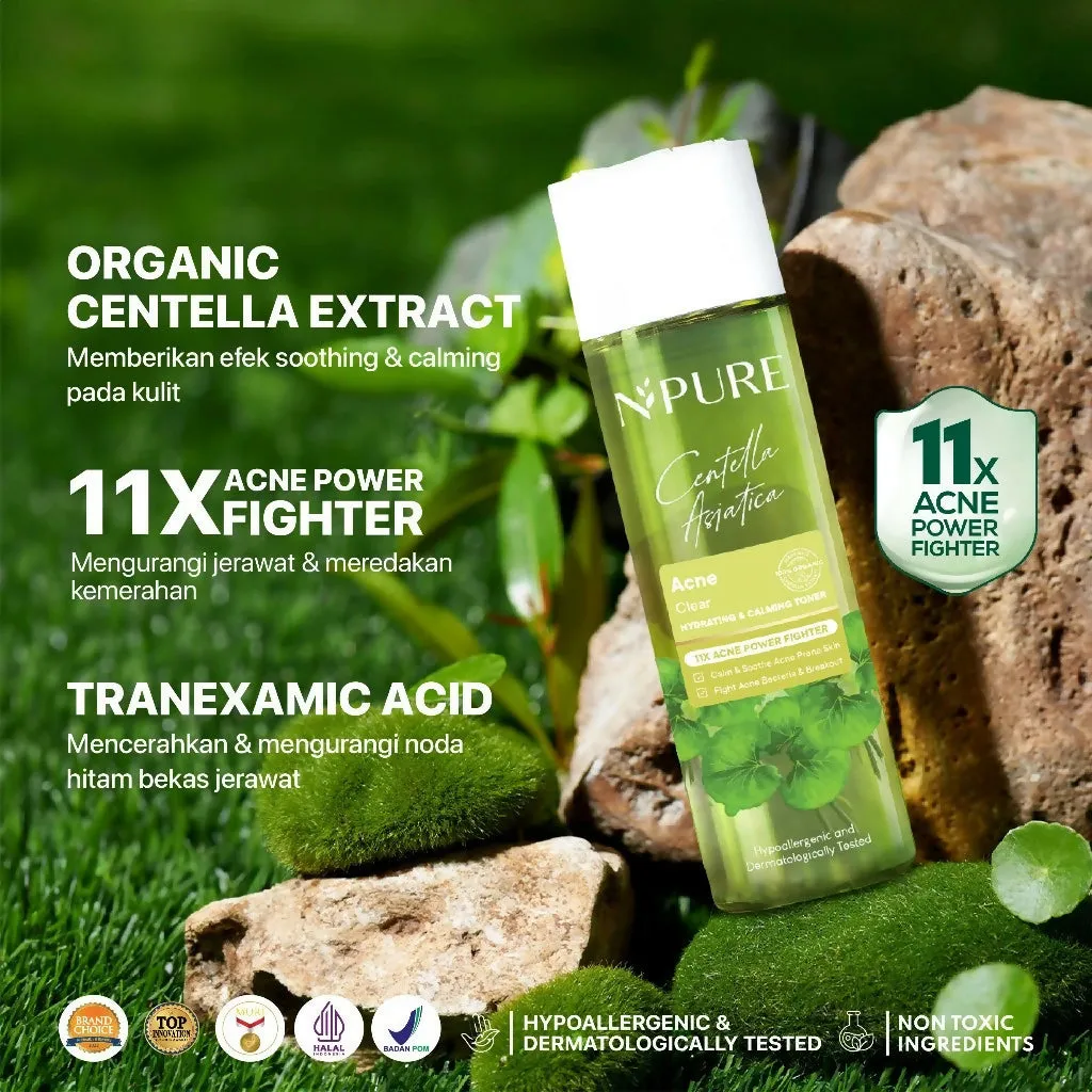 NPURE Toner Cica Acne Toner 30ml / Acne Toner / Toner Kulit Jerawat Berminyak - Travel Size Acid Berjerawat Hydrating Mencerahkan Wajah Kotoran