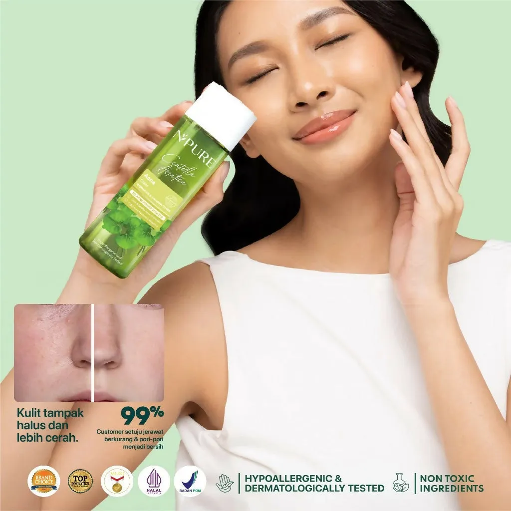 NPURE Toner Cica Acne Toner 30ml / Acne Toner / Toner Kulit Jerawat Berminyak - Travel Size Acid Berjerawat Hydrating Mencerahkan Wajah Kotoran