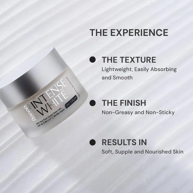 Raaga Professional Intense White Day Cream | Red Flesh Grape Stem Cells | SPF 30 PA    | Nourished Skin All Day (50 gm)