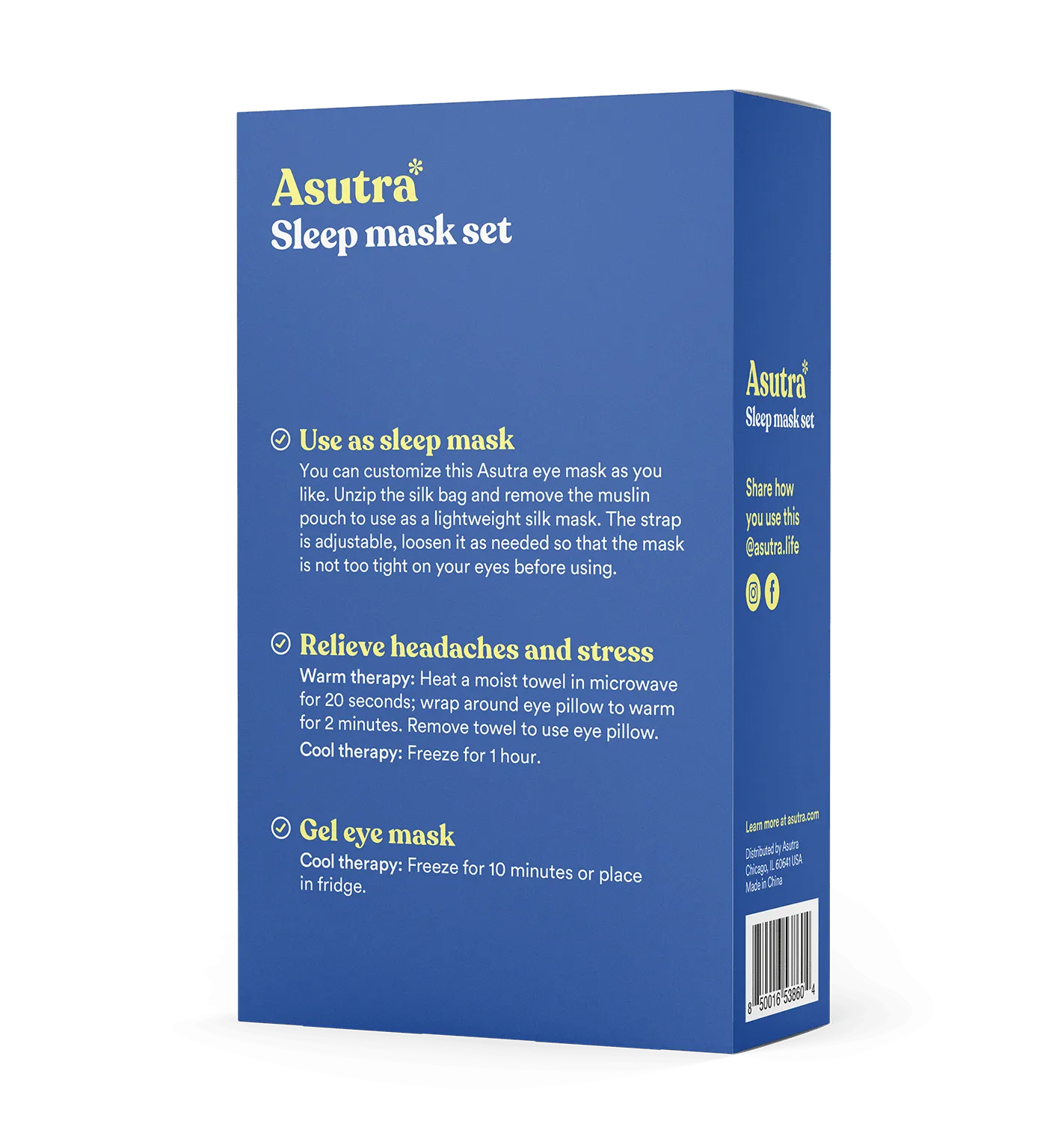 Silk Eye Pillow, Navy Blue Gift Box