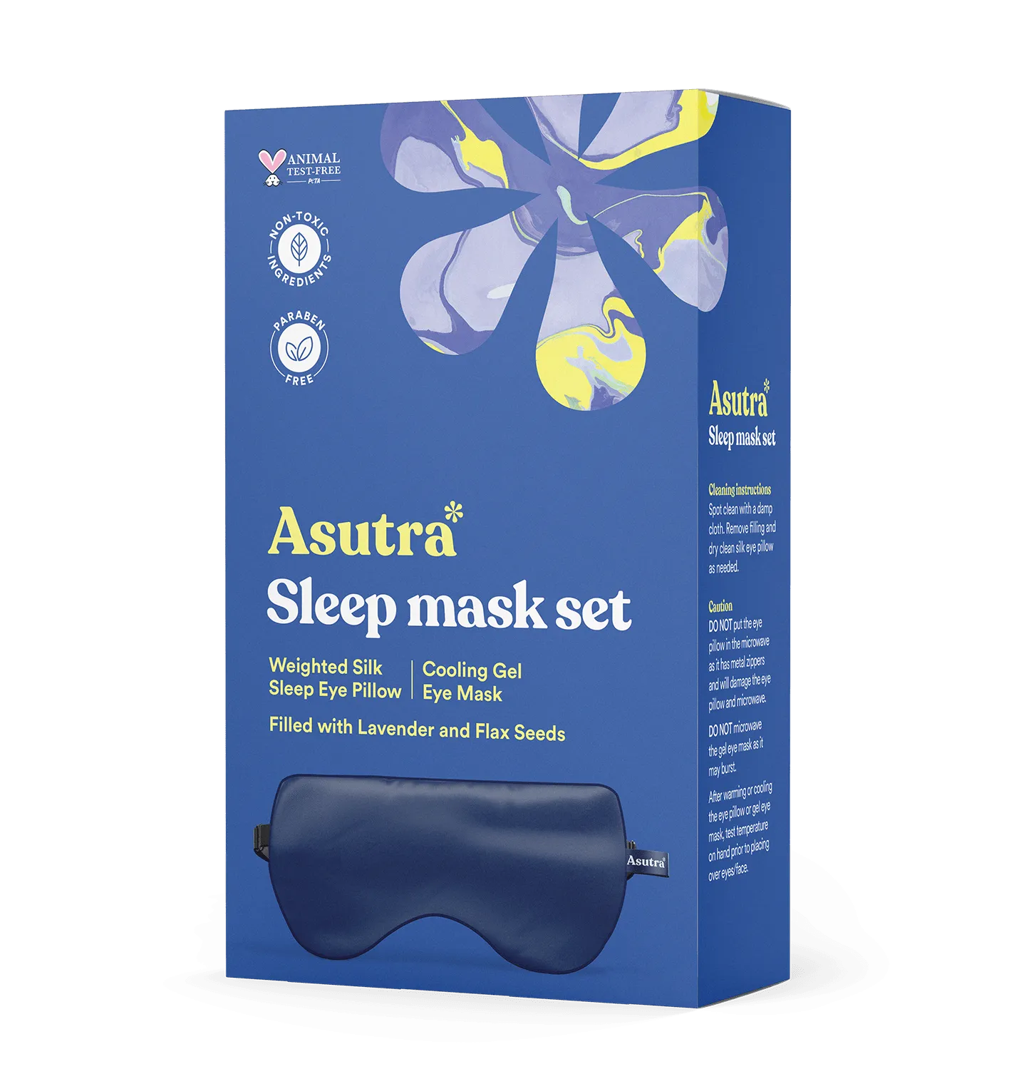 Silk Eye Pillow, Navy Blue Gift Box