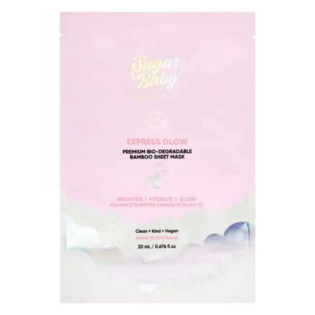 SugarBaby Express Glow Premium Bio-Degradable Bamboo Sheet Mask